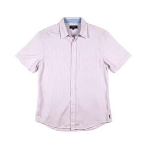 Ocean Current 100% Cotton Short Sleeve Button Down Shirt Lilac M Preppy Coastal